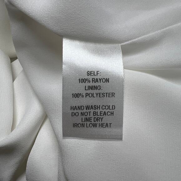 Lulus Lined White Short Sleeve Shift Mini Dress Size Small Keyhole Back - Picture 4 of 5